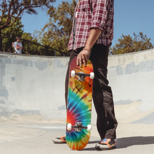 Tie Dye Swirl Monogram Persoonlijk Skateboard (Buiten 2)