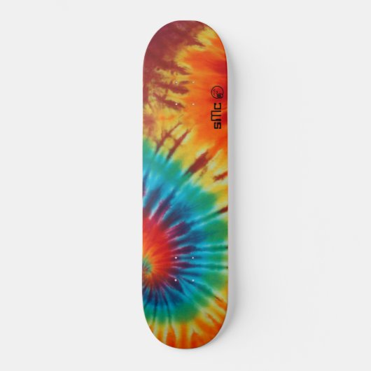 Tie Dye Swirl Monogram Persoonlijk Skateboard (Voorkant)