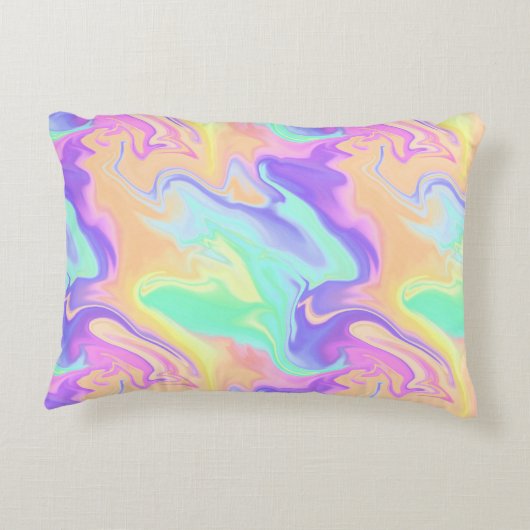 Tie Dye Swirl Pastel Groovy Accent Kussen (Achterkant)