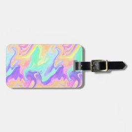 Tie Dye Swirl Pastel Groovy Bagagelabel