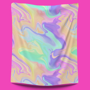 Tie Dye Swirl Pastel Groovy Fleece Deken