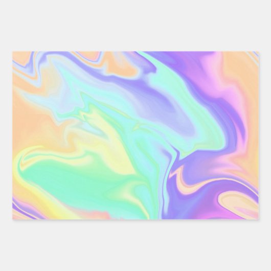 Tie Dye Swirl Pastel Groovy Inpakpapier Vel (Voorkant 2)