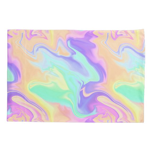 Tie Dye Swirl Pastel Groovy Kussensloop (Achterkant)