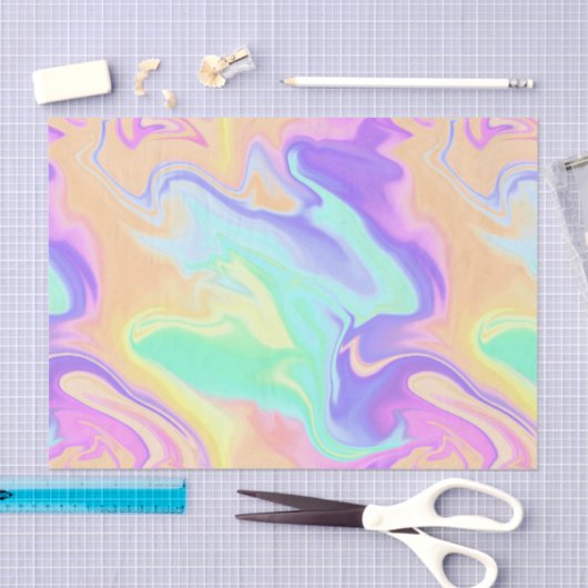 Tie Dye Swirl Pastel Groovy Tissuepapier (Craft)