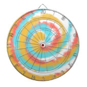 Tie Dye Swirl Rainbow Dartbord (Voorkant)