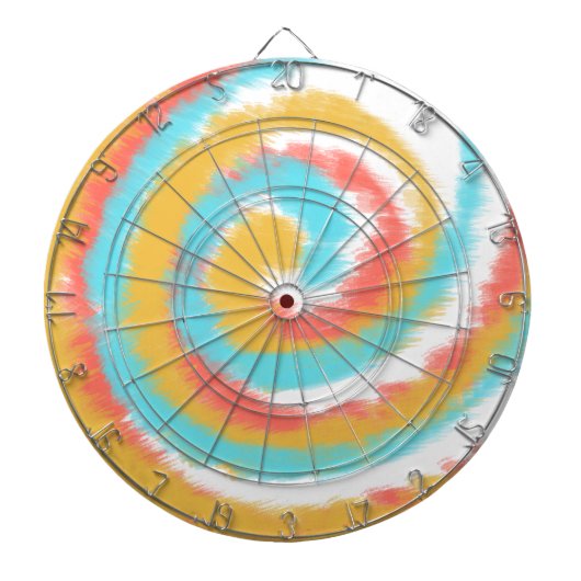 Tie Dye Swirl Rainbow Dartbord (Voorkant)