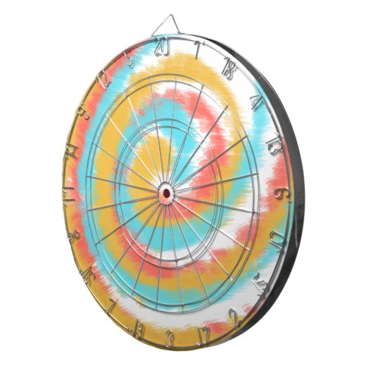 Tie Dye Swirl Rainbow Dartbord (Voorkant Rechts)