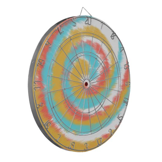 Tie Dye Swirl Rainbow Dartbord (Voorkant Links)