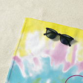 Tie Dye Swirl Yellow Blue Personalized Summer Strandlaken (In situ)