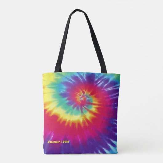Tie Dye Tas met uw 2-tekst (Achterkant)