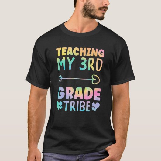 Tie Dye Teacher Testing Day Leer mijn 3de graad T-shirt (Voorkant)