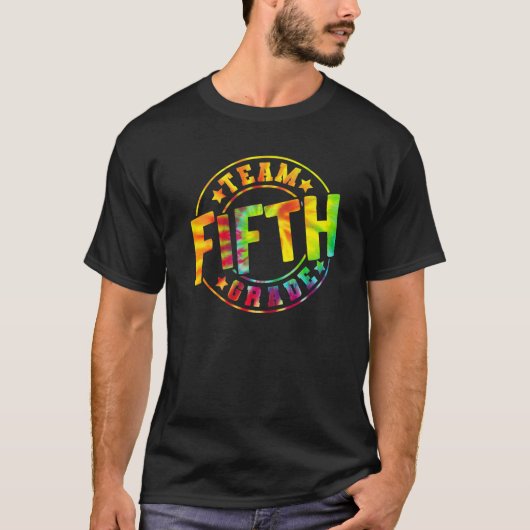 Tie Dye Team 5e graad, 5e kladleraar T-shirt (Voorkant)