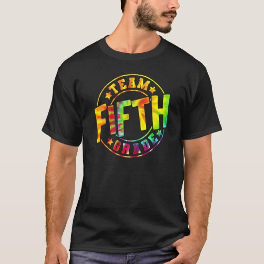 Tie Dye Team 5e graad 5e klas docent S T-shirt (Voorkant)