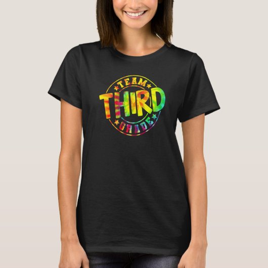 Tie Dye Team Derde Klas 3e Graad School Leraar T-shirt (Voorkant)