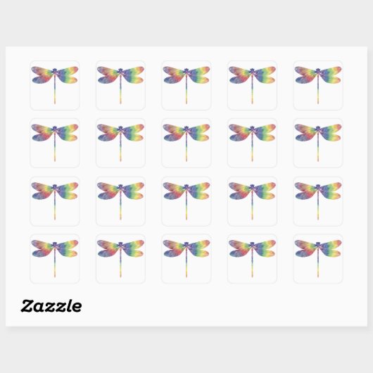 Tie Dye Thin Dragonfly Sticker (Vel)