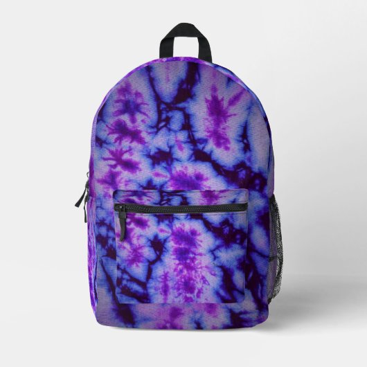Tie Dye tinten van Paarse & Blauw Bedrukte Rugzak (Voorkant)