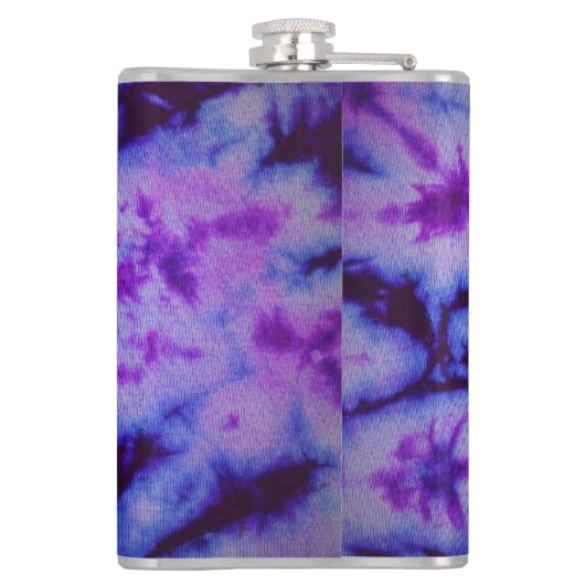 Tie Dye tinten van Paarse & Blauw Heupfles (Achterkant)