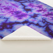 Tie Dye tinten van Paarse & Blauw Sherpa Deken (3/4)