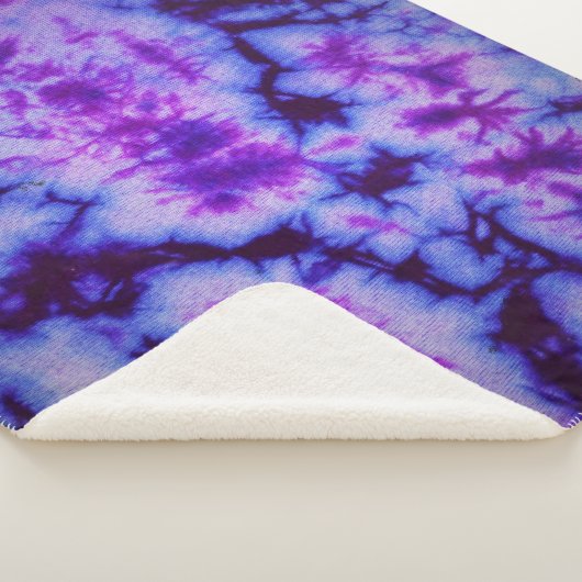 Tie Dye tinten van Paarse & Blauw Sherpa Deken (3/4)