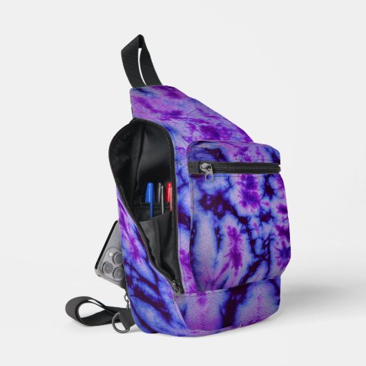 Tie Dye tinten van Paarse & Blauw Sling Bag (Open)