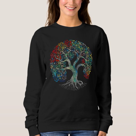 Tie Dye Tree of Life Wiccan Art Artist Pagan Witch Trui (Voorkant)