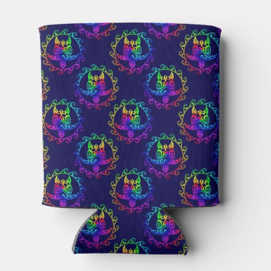 Tie Dye Tribal Turtle Moari Sun Blue Blikjeskoeler (Achterkant)