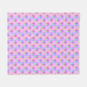 Tie Dye Tribal Turtle Moari Sun Pink Fleece Deken (Voorkant (Horizontaal))