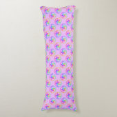 Tie Dye Tribal Turtle Moari Sun Pink Lichaamskussen (Voorkant Verticaal)