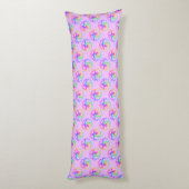 Tie Dye Tribal Turtle Moari Sun Pink Lichaamskussen (Achterkant (Verticaal))