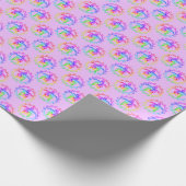 Tie Dye Tribal Turtle Moari Zon Roze Cadeaupapier (Hoek)