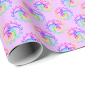 Tie Dye Tribal Turtle Moari Zon Roze Cadeaupapier (Rol Hoek)