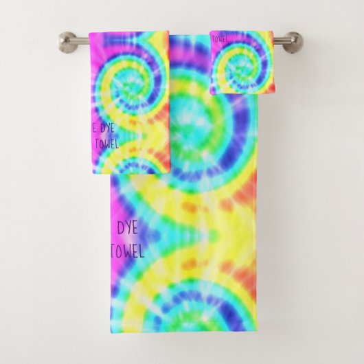 Tie Dye Trippy Hippie Psychedelic Bath-handdoekset Bad Handdoek (Insitu)