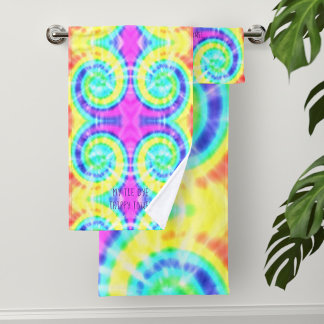 Tie Dye Trippy Hippie Psychedelic Bath-handdoekset Bad Handdoek