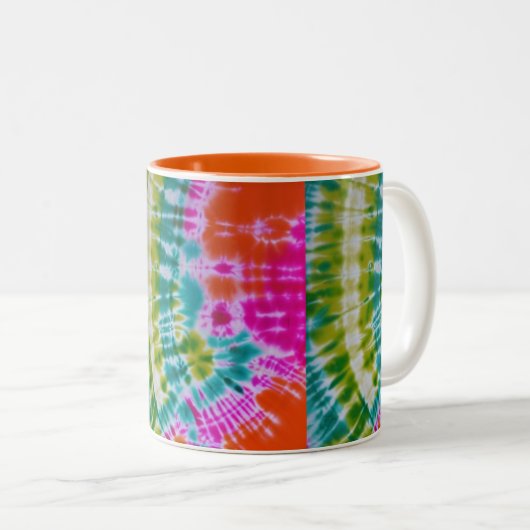 Tie Dye Tweekleurige Koffiemok (Voorkant rechts)