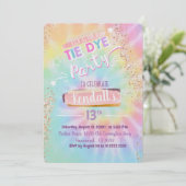 Tie Dye Uitnodiging (Staand voorkant)