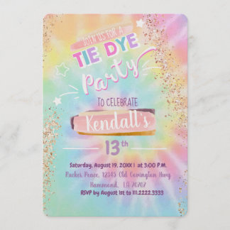 Tie Dye Uitnodiging