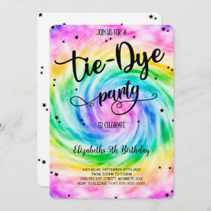 Tie Dye uitnodiging