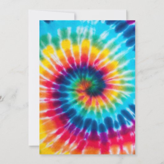 Tie Dye Uitnodiging 10e Verjaardag Peace Out (Achterkant)