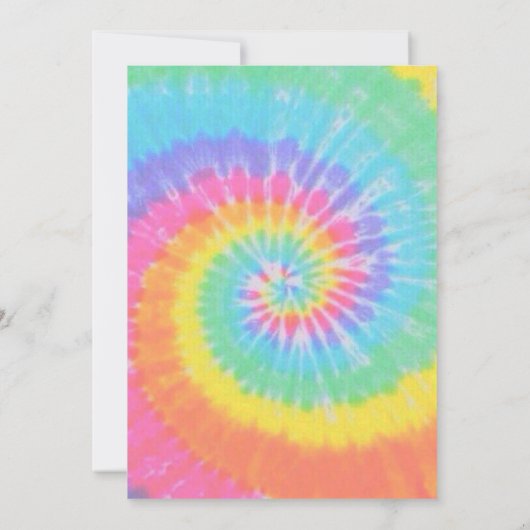 Tie Dye Uitnodiging 10e verjaardag Vrede uit (Achterkant)