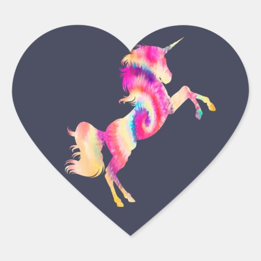 Tie Dye Unicorn Classic Round Sticker (Voorkant)