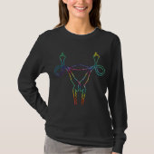 Tie Dye Uterus Shows Middle Finger Reproductive Wo T-shirt (Voorkant)