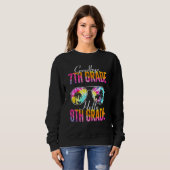 Tie Dye Vaarwel 7e graad Hallo 8e graad leraar Trui (Voorkant volledig)
