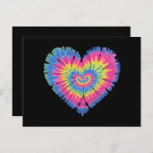Tie Dye Valentijns Kleurrijke Harten Dag Briefkaart (Voorkant / Achterkant)