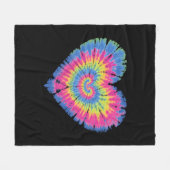 Tie Dye Valentijns Kleurrijke Harten Dag Fleece Deken (Voorkant (Horizontaal))