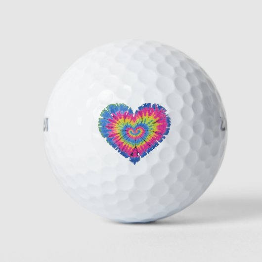 Tie Dye Valentijns Kleurrijke Harten Dag Golfballen (Voorkant)