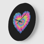 Tie Dye Valentijns Kleurrijke Harten Dag Grote Klok (Hoek)