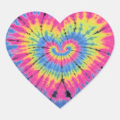 Tie Dye Valentijns Kleurrijke Harten Dag Hart Sticker (Voorkant)