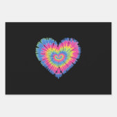 Tie Dye Valentijns Kleurrijke Harten Dag Inpakpapier Vel (Voorkant)