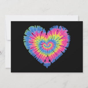 Tie Dye Valentijns Kleurrijke Harten Dag Kaart