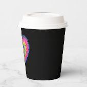 Tie Dye Valentijns Kleurrijke Harten Dag Papieren Bekers (Links)